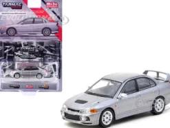 Mitsubishi Lancer Evolution IV Silver Metallic with Tarmac Cards