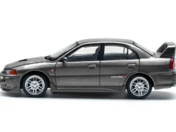 Mitsubishi Lancer Evolution IV RHD (Right Hand Drive) Dark Gray Metallic 1/64 Diecast Model Car by Pop Race