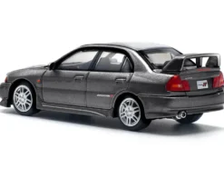 Mitsubishi Lancer Evolution IV RHD (Right Hand Drive) Dark Gray Metallic 1/64 Diecast Model Car by Pop Race