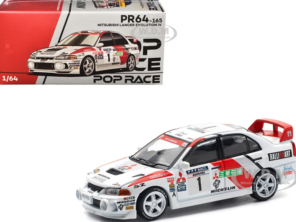 Mitsubishi Lancer Evolution IV RHD (Right Hand Drive) #1 Tommi Makinen - Seppo Harjanne Winner "Rally de Catalunya" (1997) 1/64 Diecast Model Car by Pop Race
