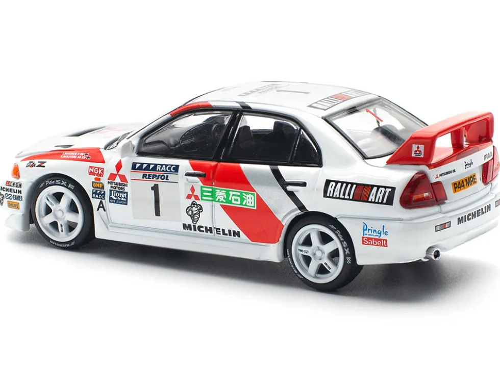 Mitsubishi Lancer Evolution IV RHD (Right Hand Drive) #1 Tommi Makinen - Seppo Harjanne Winner "Rally de Catalunya" (1997) 1/64 Diecast Model Car by Pop Race