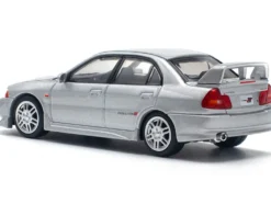 Mitsubishi Lancer Evolution IV RHD (Right Hand Drive) Steel Silver Metallic 1/64 Diecast Model Car by Pop Race
