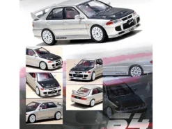 Mitsubishi Lancer Evolution III Silver with Carbon Hood 1/64 Diecast Model Car Inno Models IN64-EVO3-SIL