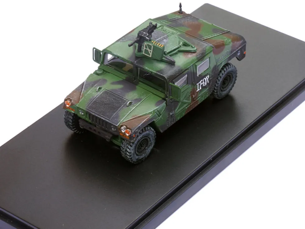 M988 Modern 4×4 Utility Vehicle with Grenade Launcher Camouflage "Military Police, 65th Company, 519th MP Battalion, IFOR HQ ARRC Forward, Brcko, Bosnia and Herzegovina" (1996) "Military Miniature" Series 1/64 Diecast Model by Panzerkampf