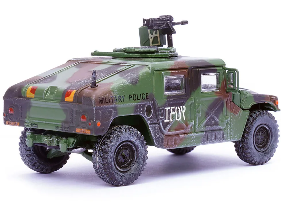 M988 Modern 4×4 Utility Vehicle with Grenade Launcher Camouflage "Military Police, 65th Company, 519th MP Battalion, IFOR HQ ARRC Forward, Brcko, Bosnia and Herzegovina" (1996) "Military Miniature" Series 1/64 Diecast Model by Panzerkampf