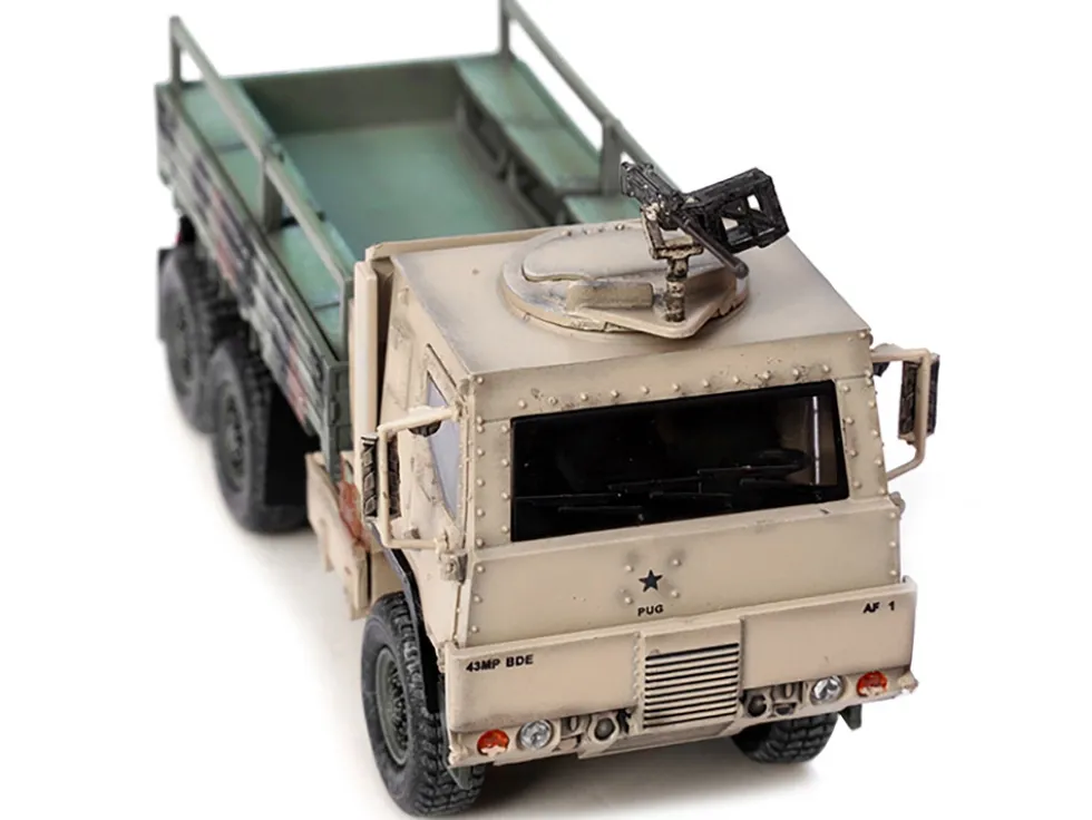 M1083 MTV Medium Tactical Vehicle Armored Cab Cargo Truck with Turret NATO Camouflage US Army Armor Premium Series 1/72 Diecast Model Panzerkampf 12219PB