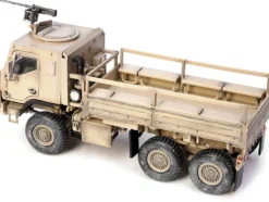 M1083 MTV Medium Tactical Vehicle Armored Cab Cargo Truck with Turret Desert Camouflage US Army Armor Premium Series 1/72 Diecast Model Panzerkampf 12219PA