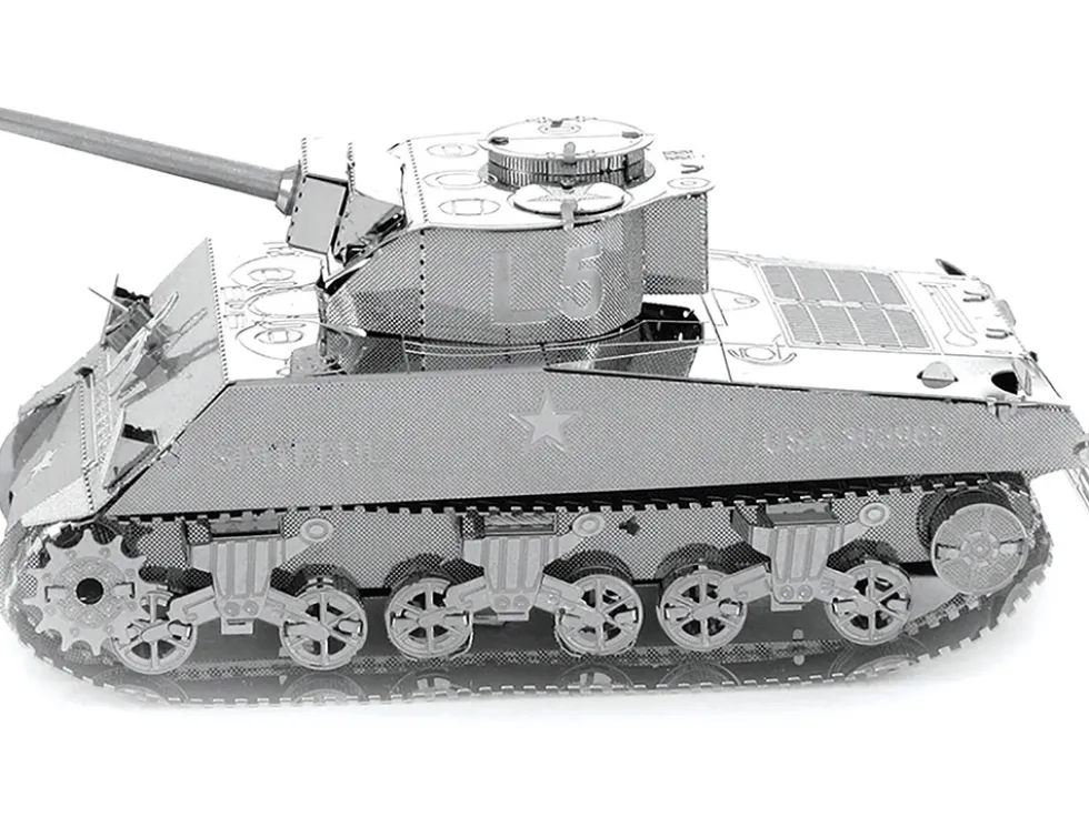 Model Kit American Sherman Tank (Moderate Difficulty) Steel Model by Metal Earth