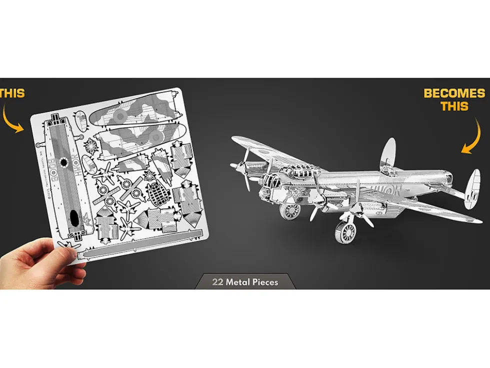 Model Kit Avro Lancaster Bomber Aircraft "Royal Air Force" (Moderate Difficulty) Steel Model by Metal Earth