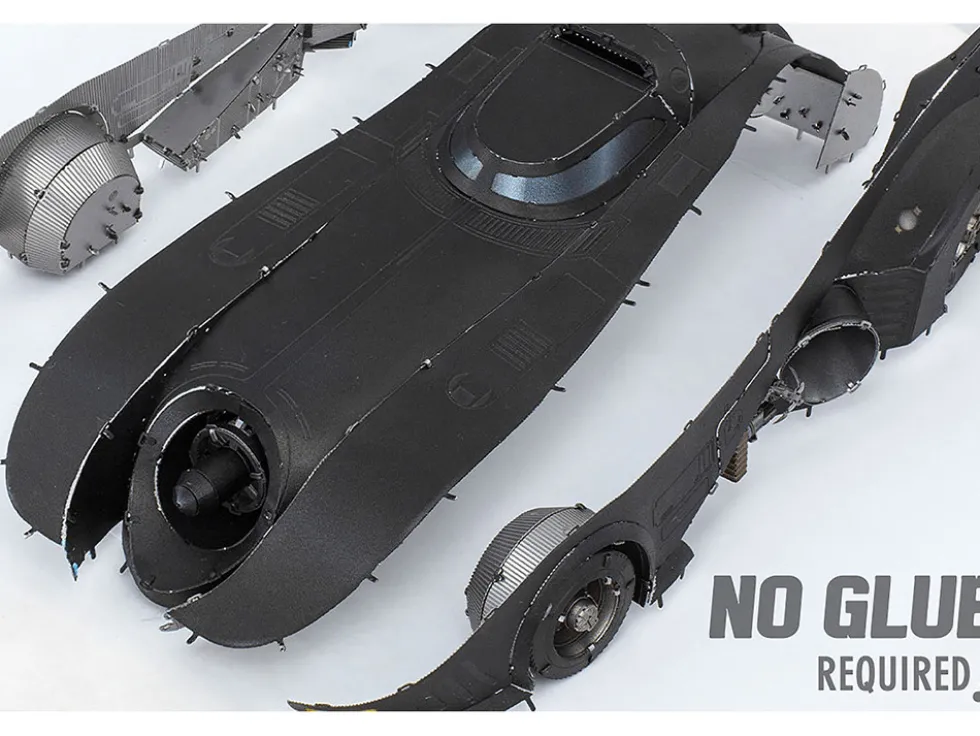Model Kit 1989 Batmobile Black "Batman" (1989) Movie (Challenging Difficulty) Steel Model by Metal Earth