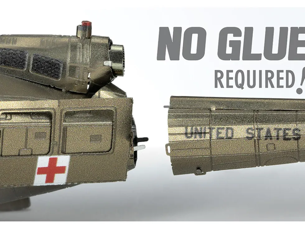 Model Kit Bell UH-1 Iroquois Helicopter "Huey" United States Army (Moderate Difficulty) Steel Model by Metal Earth