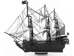 Model Kit Black Pearl Ship Black Version (Moderate Difficulty) Steel Model by Metal Earth