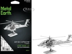 Model Kit Boeing AH-64 Apache Attack Helicopter (Moderate Difficulty) Steel Model by Metal Earth