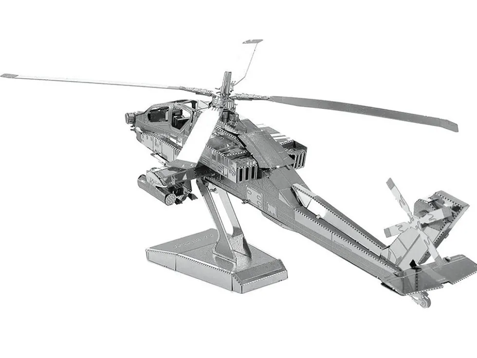 Model Kit Boeing AH-64 Apache Attack Helicopter (Moderate Difficulty) Steel Model by Metal Earth