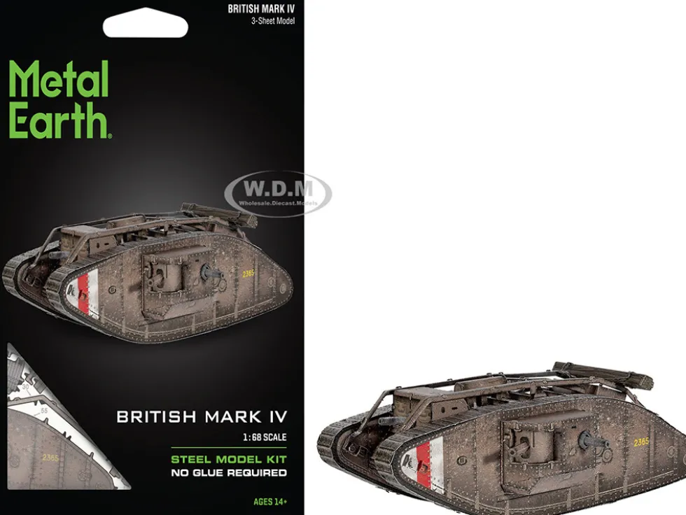 Model Kit British Mark IV Tank (Moderate Difficulty) Steel Model by Metal Earth