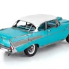 Model Kit 1957 Chevrolet Bel Air Turquoise with White Top (Challenging Difficulty) Steel Model by Metal Earth