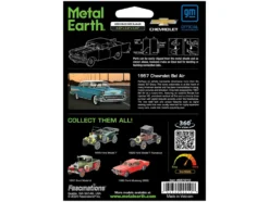 Model Kit 1957 Chevrolet Bel Air Turquoise with White Top (Challenging Difficulty) Steel Model by Metal Earth