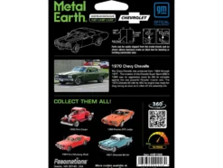 Model Kit 1970 Chevrolet Chevelle SS Green with White Stripes (Challenging Difficulty) Steel Model by Metal Earth