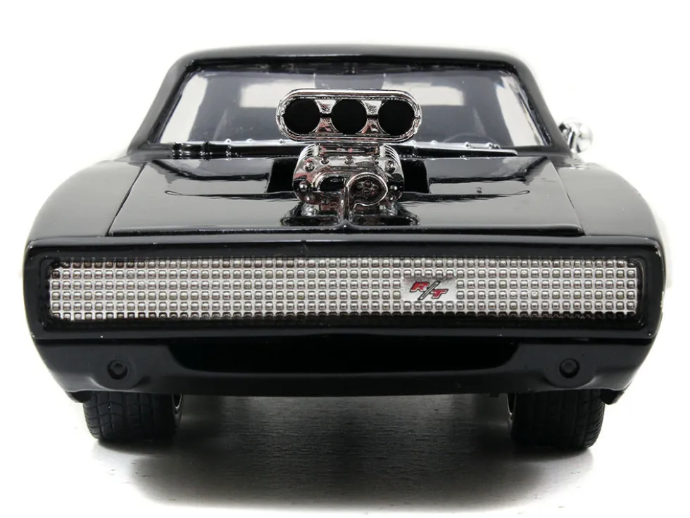 Model Kit Dodge Charger R/T Black and Dom Diecast Figure "Fast & Furious" Movie "Build N' Collect" Series 1/24 Diecast Model Car by Jada