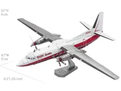 Model Kit Fairchild F-27 Commercial Aircraft "Pacific Alaska" White with Red Stripes (Moderate Difficulty) Steel Model by Metal Earth