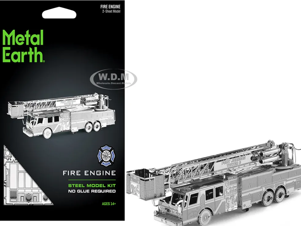 Model Kit Fire Engine "Fort Johnson Tower 6" (Moderate Difficulty) Steel Model by Metal Earth