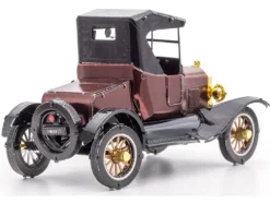 Model Kit 1925 Ford Model T Runabout Dark Red and Black (Moderate Difficulty) Steel Model by Metal Earth