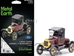 Model Kit 1925 Ford Model T Runabout Dark Red and Black (Moderate Difficulty) Steel Model by Metal Earth
