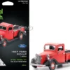 Model Kit 1937 Ford Pickup Truck Red and Black (Moderate Difficulty) Steel Model by Metal Earth