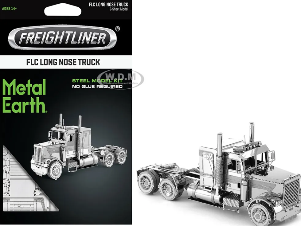 Model Kit Freightliner FLC Long Nose Truck (Challenging Difficulty) Steel Model by Metal Earth