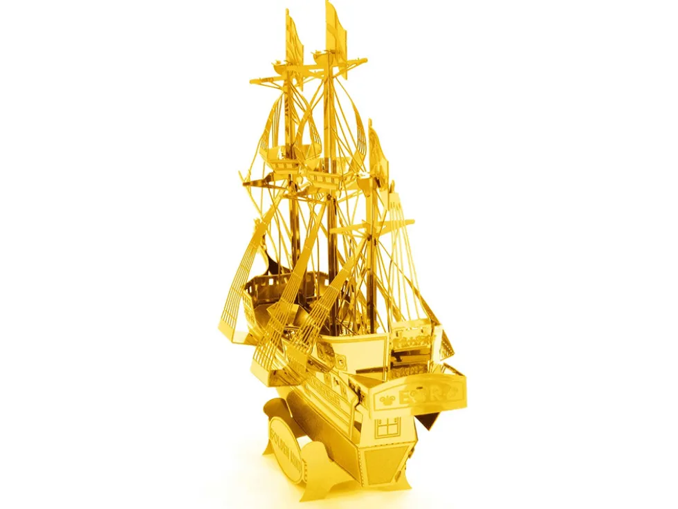 Model Kit Golden Hind Galleon Gold Version (Moderate Difficulty) Steel Model by Metal Earth