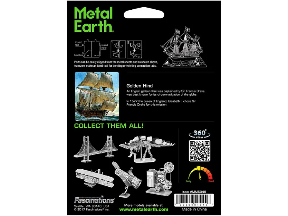 Model Kit Golden Hind Galleon (Moderate Difficulty) Steel Model by Metal Earth