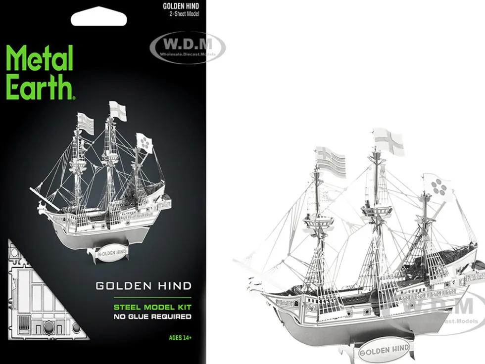 Model Kit Golden Hind Galleon (Moderate Difficulty) Steel Model by Metal Earth