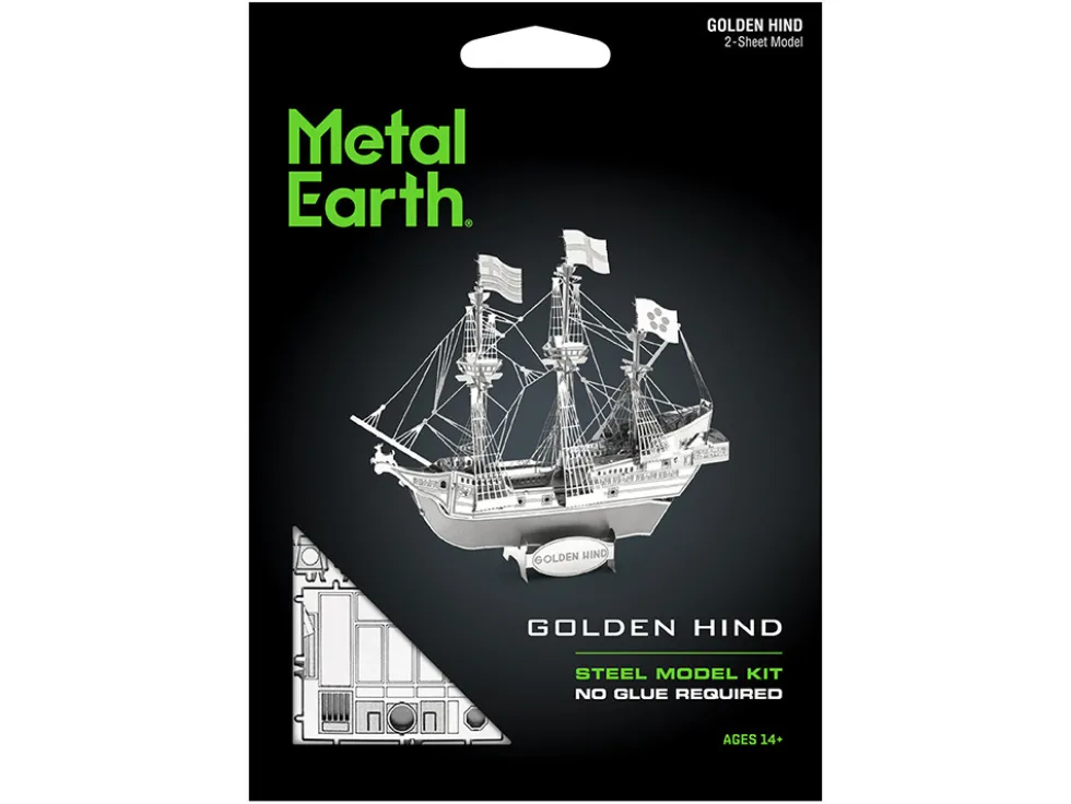 Model Kit Golden Hind Galleon (Moderate Difficulty) Steel Model by Metal Earth