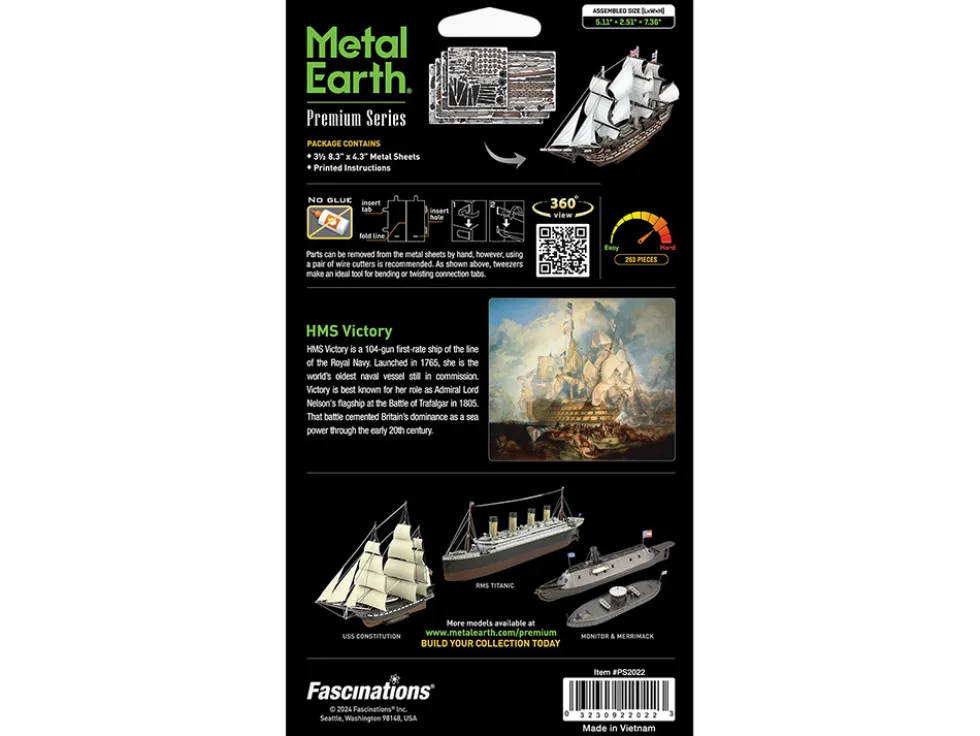 Model Kit HMS Victory British Navy Ship (Challenging Difficulty) Steel Model by Metal Earth