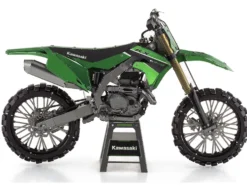Model Kit Kawasaki KX450 Off-Road Motorcycle Green (Challenging Difficulty) Steel Model by Metal Earth