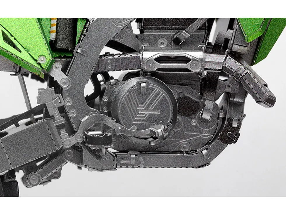 Model Kit Kawasaki KX450 Off-Road Motorcycle Green (Challenging Difficulty) Steel Model by Metal Earth