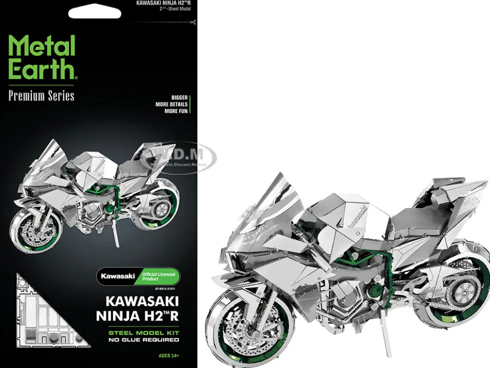 Model Kit Kawasaki Ninja H2R Motorcycle (Expert Difficulty) Steel Model by Metal Earth