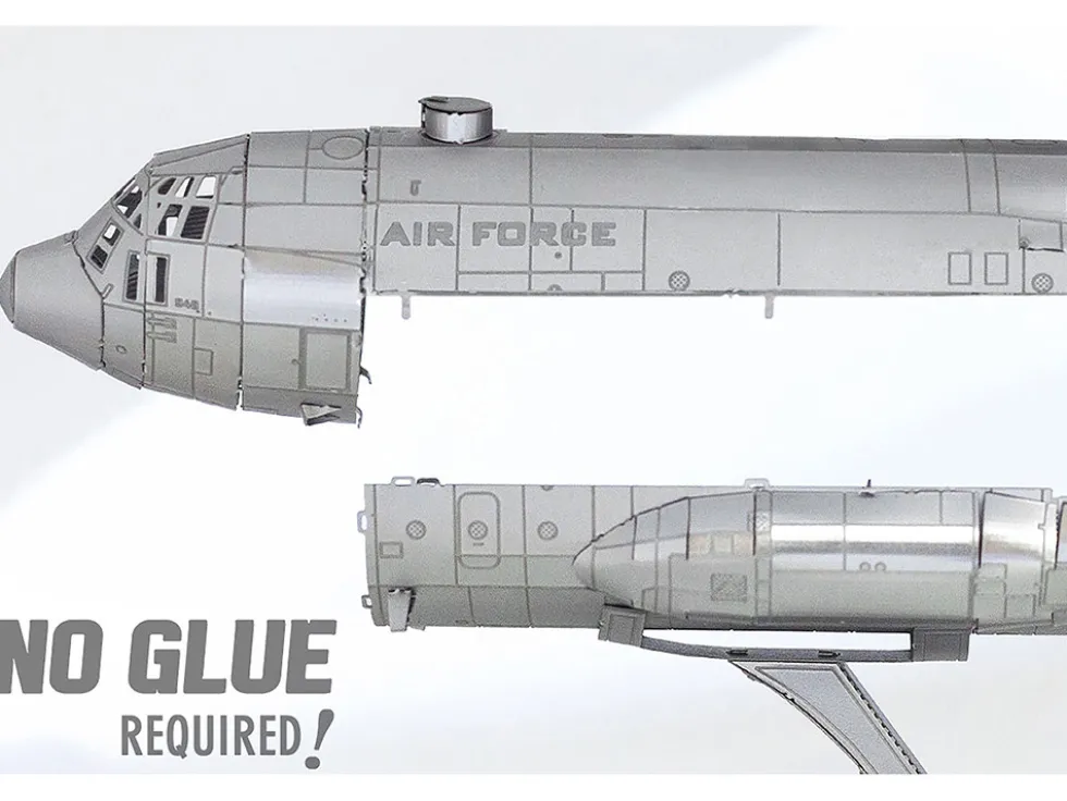 Model Kit Lockheed C-130 Hercules Transport Aircraft "United States Air Force" (Moderate Difficulty) Steel Model by Metal Earth