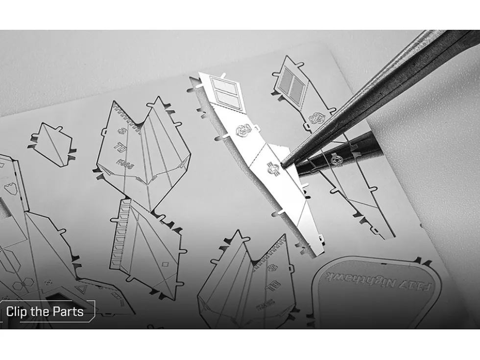 Model Kit Lockheed Martin F-117 Nighthawk Stealth Aircraft "United States Air Force" (Moderate Difficulty) Steel Model by Metal Earth