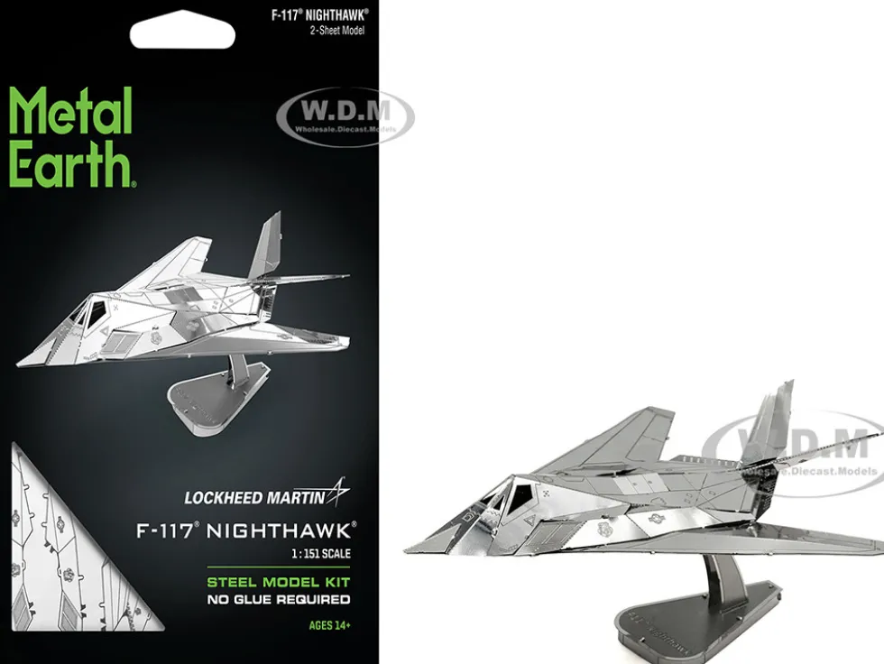 Model Kit Lockheed Martin F-117 Nighthawk Stealth Aircraft "United States Air Force" (Moderate Difficulty) Steel Model by Metal Earth