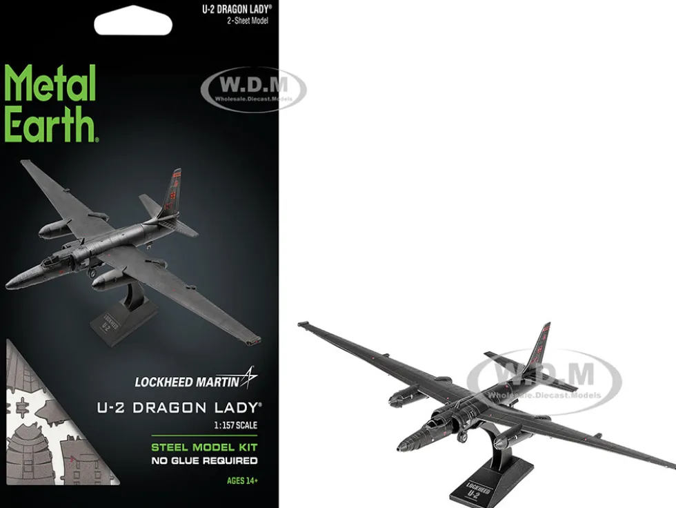 Model Kit Lockheed Martin U-2 Dragon Lady Aircraft "United States Air Force" (Moderate Difficulty) Steel Model by Metal Earth