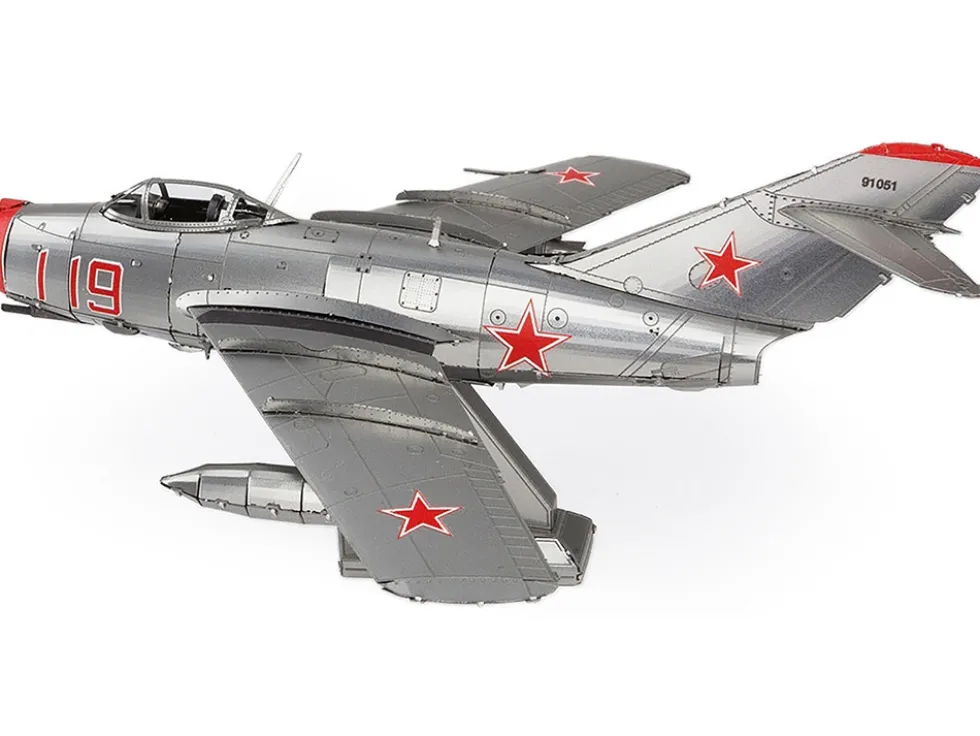 Model Kit Mikoyan-Gurevich MiG-15 Fighter Aircraft "Korean War" Soviet Air Force (Moderate Difficulty) Steel Model by Metal Earth