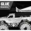 Model Kit Monster Truck with Flame Graphics (Moderate Difficulty) Steel Model by Metal Earth