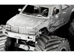 Model Kit Monster Truck with Flame Graphics (Moderate Difficulty) Steel Model by Metal Earth