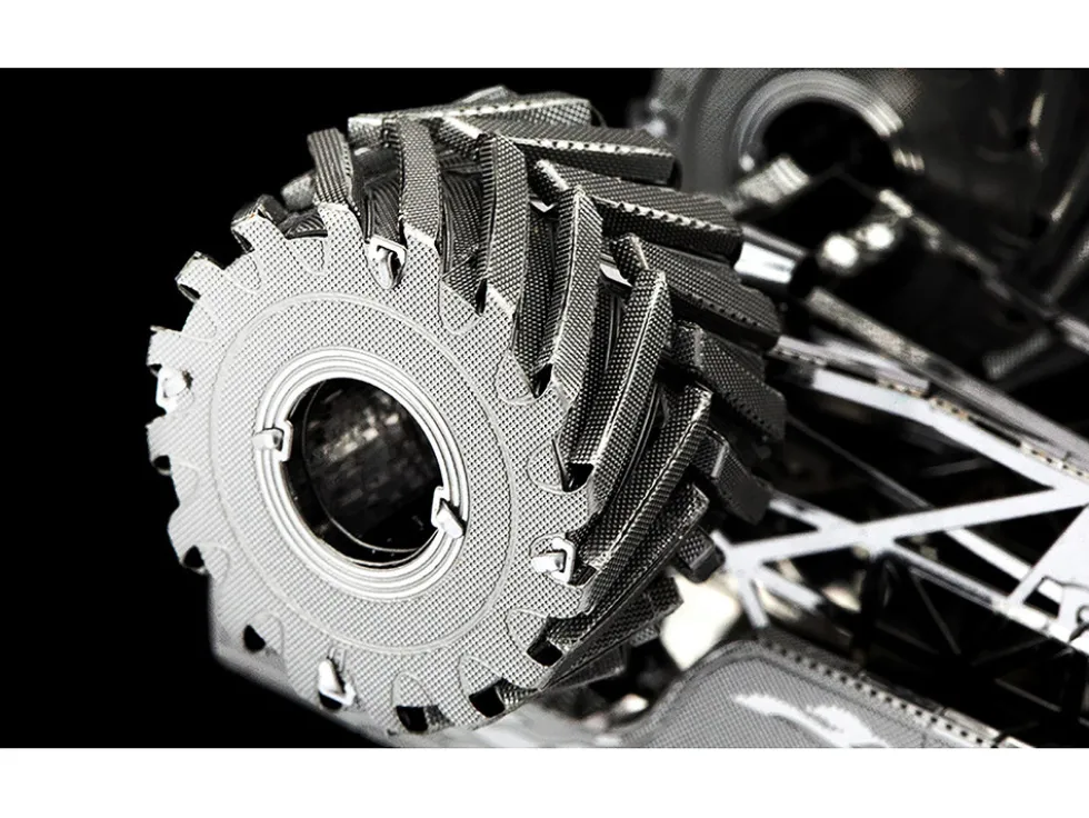 Model Kit Monster Truck with Flame Graphics (Moderate Difficulty) Steel Model by Metal Earth