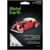 Model Kit 1934 Packard Twelve Convertible Red with Tan Soft Top (Moderate Difficulty) Steel Model by Metal Earth