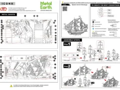 Model Kit Queen Anne's Revenge Ship (Challenging Difficulty) Steel Model by Metal Earth