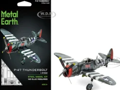 Model Kit Republic P-47 Thunderbolt Fighter Aircraft "The Jug" United States Army Air Forces (Moderate Difficulty) Steel Model by Metal Earth