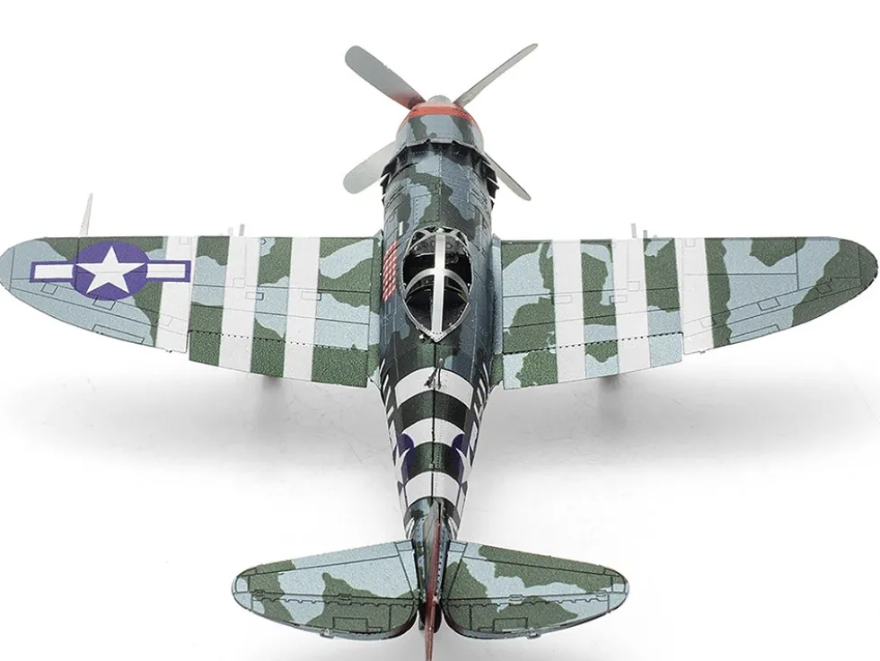 Model Kit Republic P-47 Thunderbolt Fighter Aircraft "The Jug" United States Army Air Forces (Moderate Difficulty) Steel Model by Metal Earth