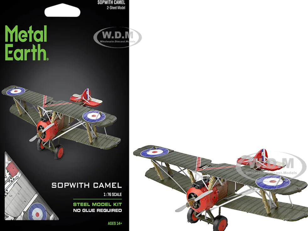Model Kit Sopwith Camel Aircraft "World War I" British Royal Flying Corps (Moderate Difficulty) Steel Model by Metal Earth